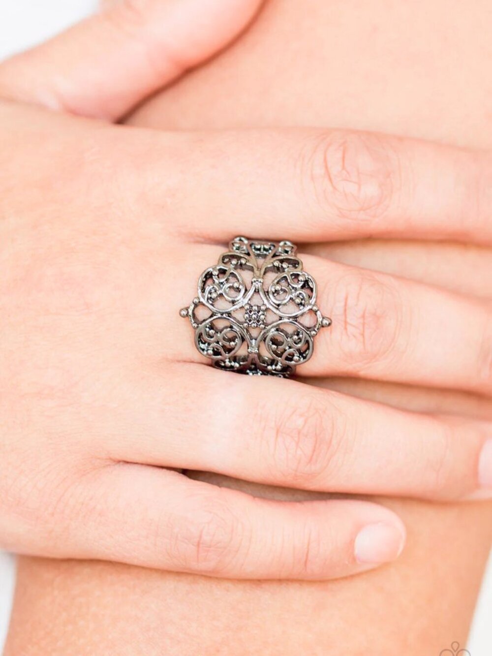 Paparazzi Jewelry Accessories - Victorian Valor - Black Ring - Vintage